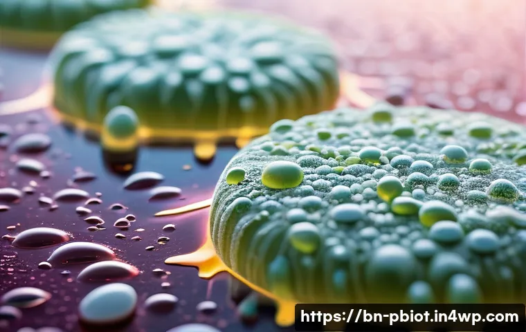프로바이오틱스 음식의 발효 과정 - A highly detailed close-up of probiotic fermentation in progress, featuring diverse Lactobacillus an...
